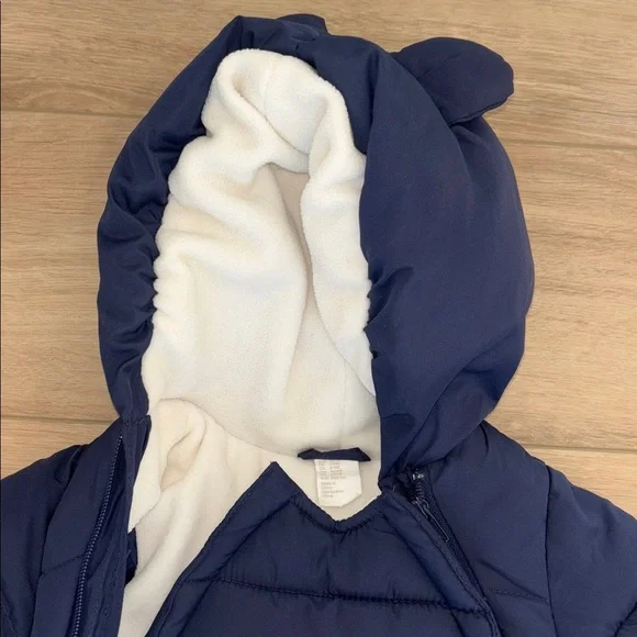 H&M PADDED ALL-IN-ONE SUIT Navy Blue Kids Sleep Sack size 2-6 months - Picture 5 of 8